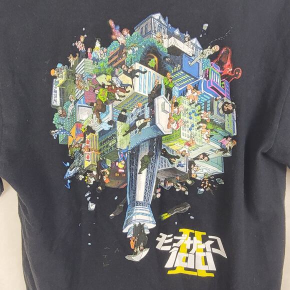 Crunchy Roll Mob Psycho 100 black tee Size small Anime Y2K Fangear Manga - Picture 4 of 7